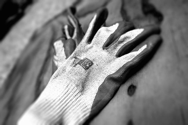 A glove for gunshot residue analysis.